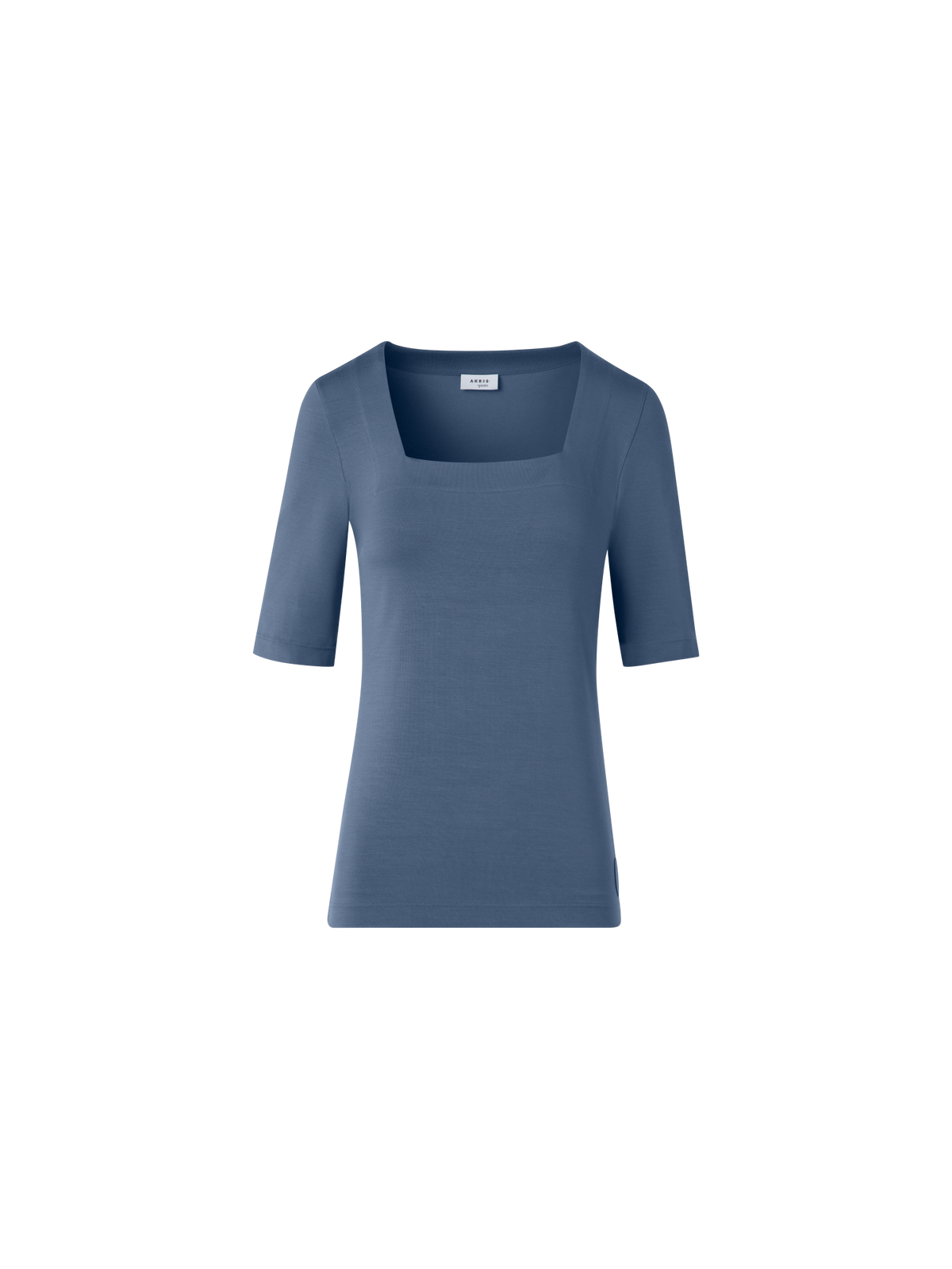 Designer Square Neck T-Shirt in Modal - blue