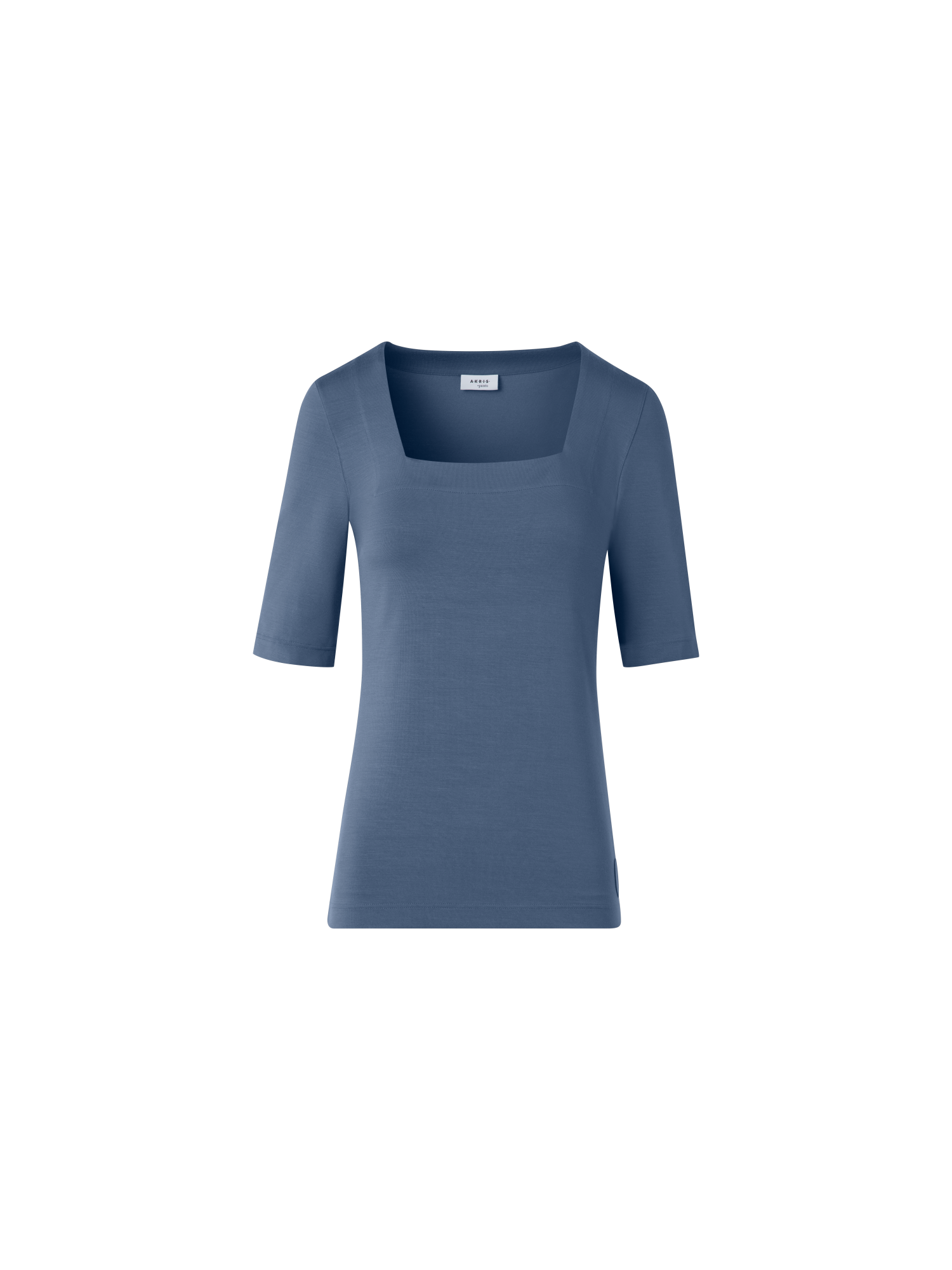 Designer Square Neck T-Shirt in Modal - blue