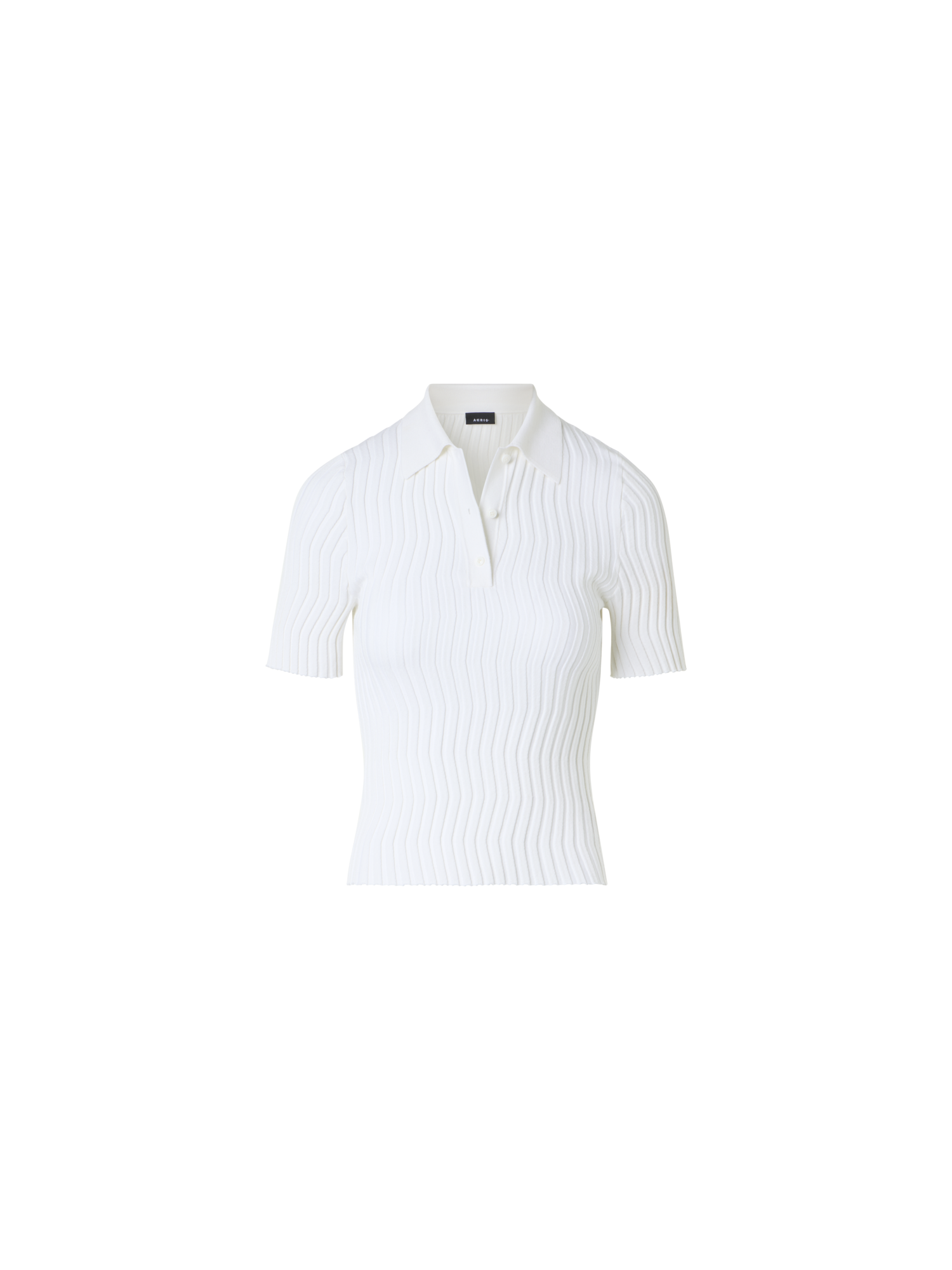 Designer Fitted Stretch Cotton Silk Knit Polo - ecru