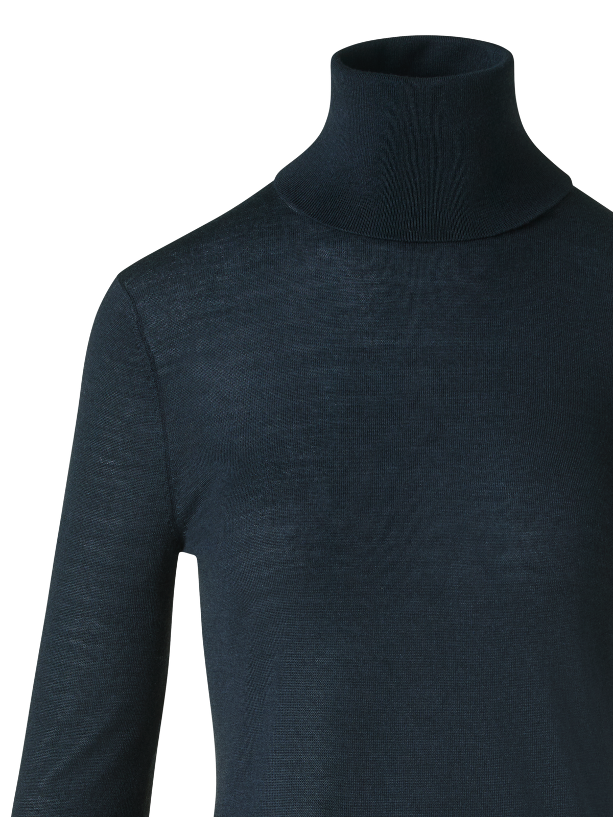 Designer Cashmere Silk Mock Neck Sweater with Rib Cuff - black - neutral