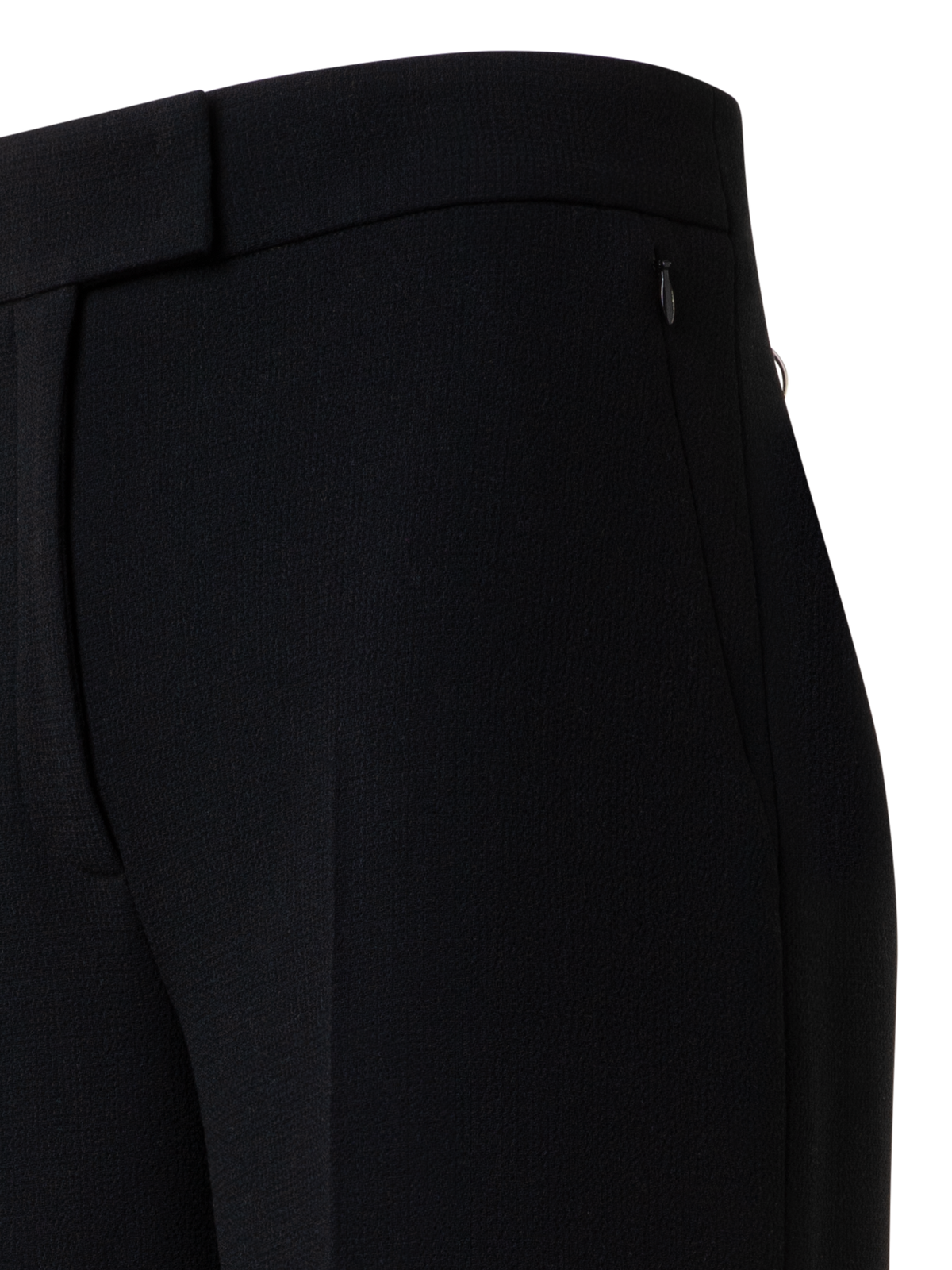 Designer Wide Wool Double-Face Pants - black