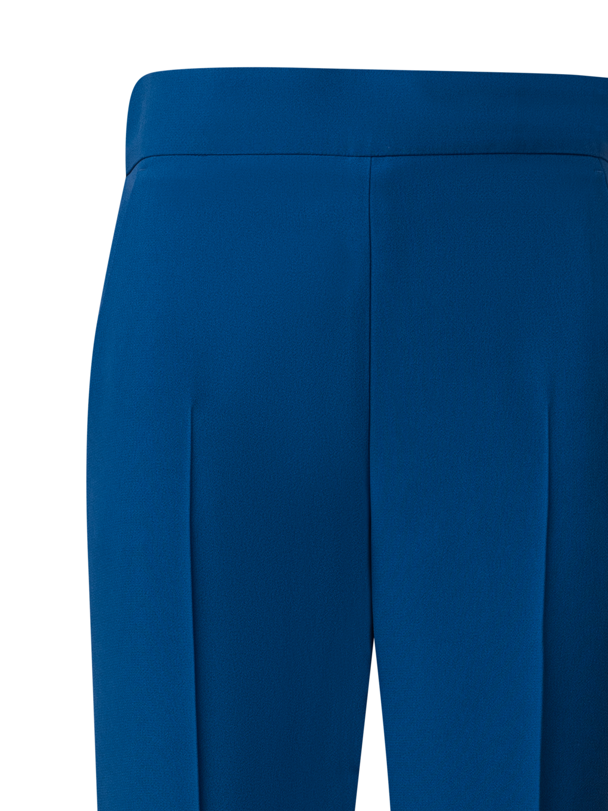 Designer Tapered Crêpe Pants with Elastic Back - blue