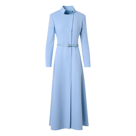 Wool Double-Face Midi Dress with Belt