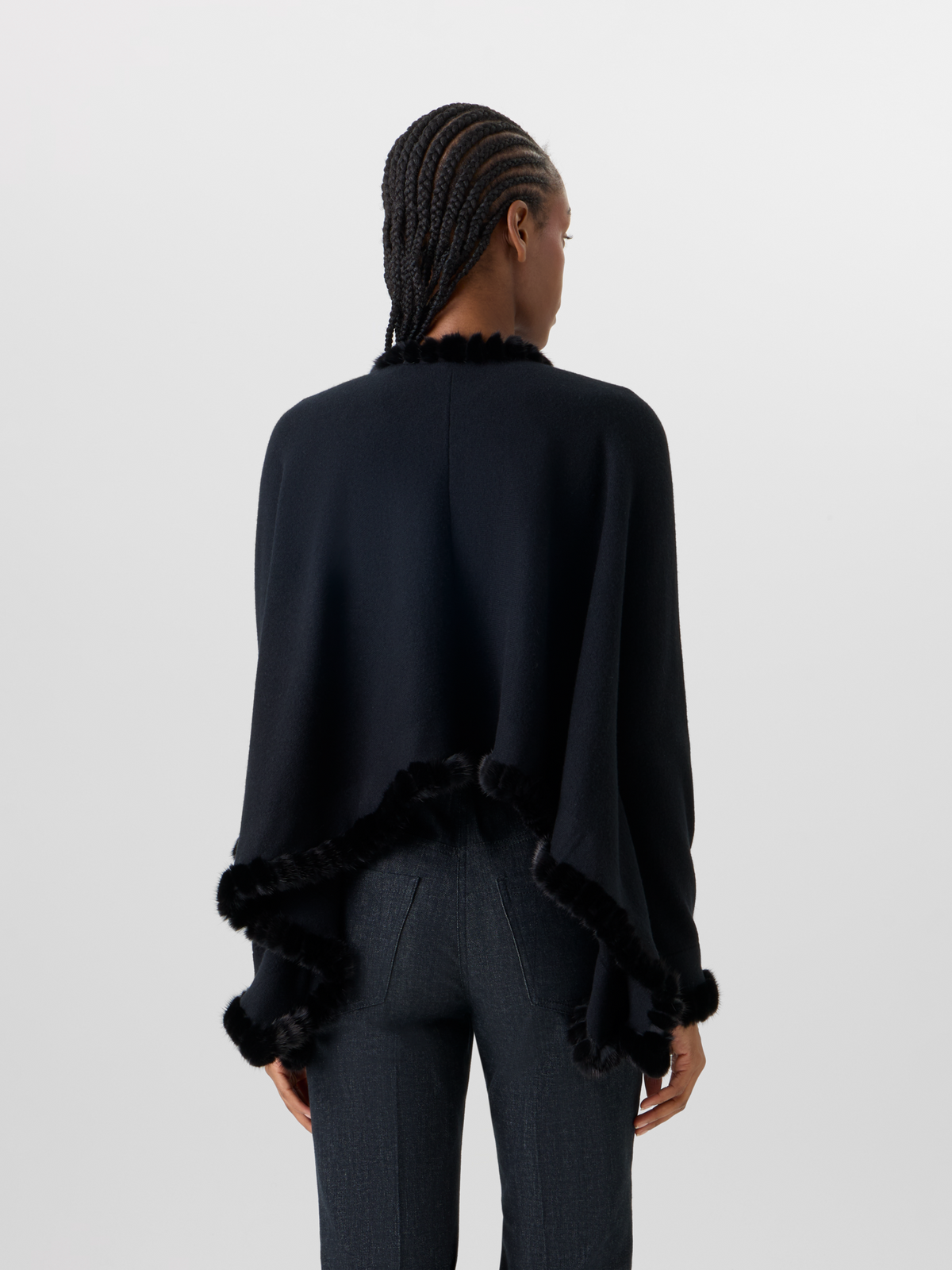 Designer Cashmere-Silk Knit Bolero - black #editorial