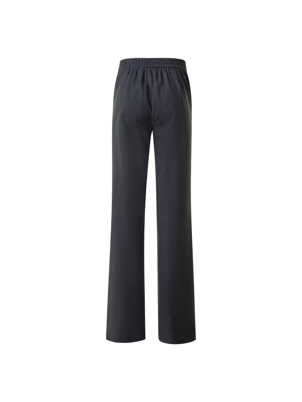 Designer Wide Straight Flannel Pants with Elastic Waist - neutral - grey