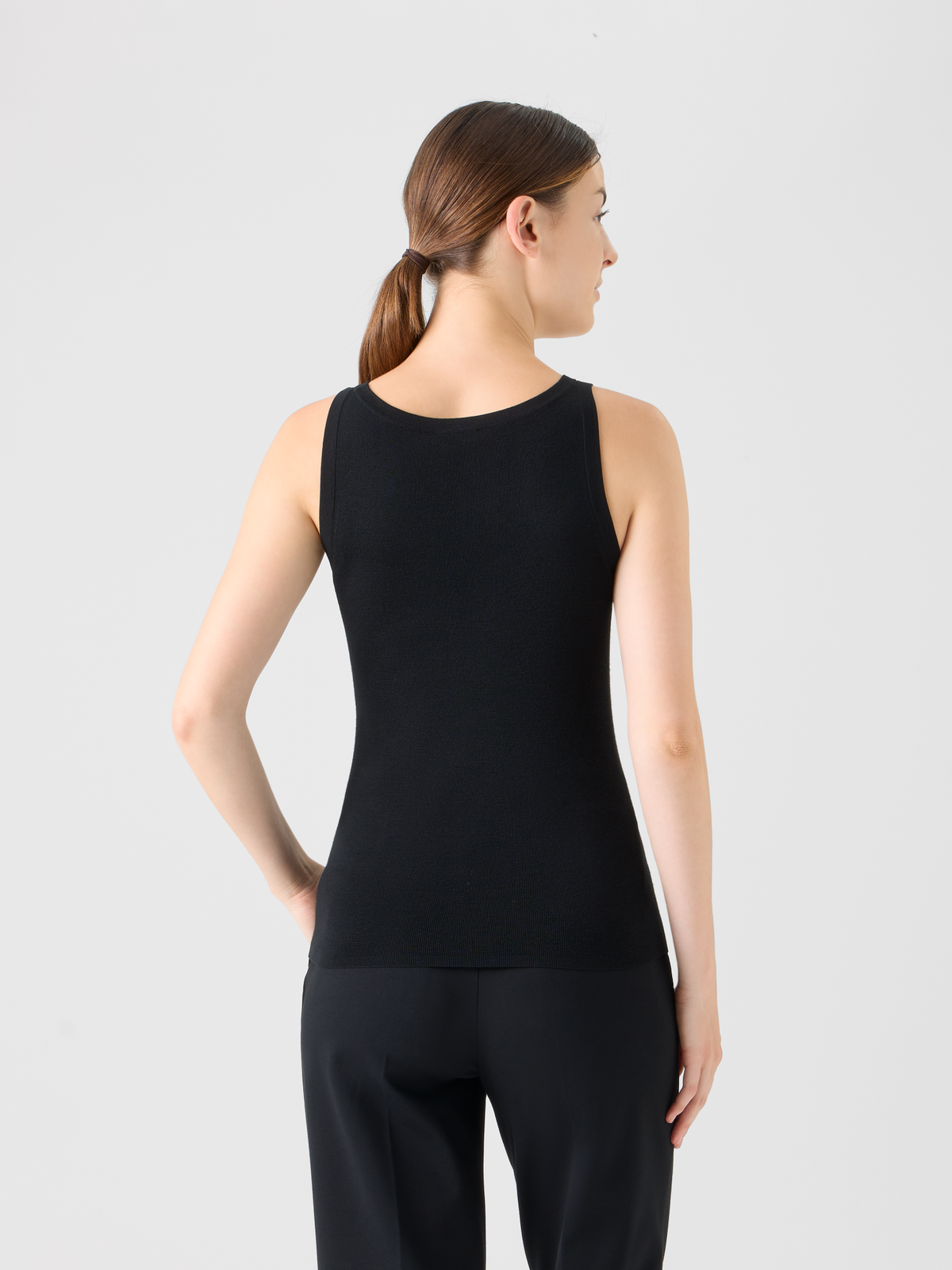 Designer Knitted Tank Top - black #editorial