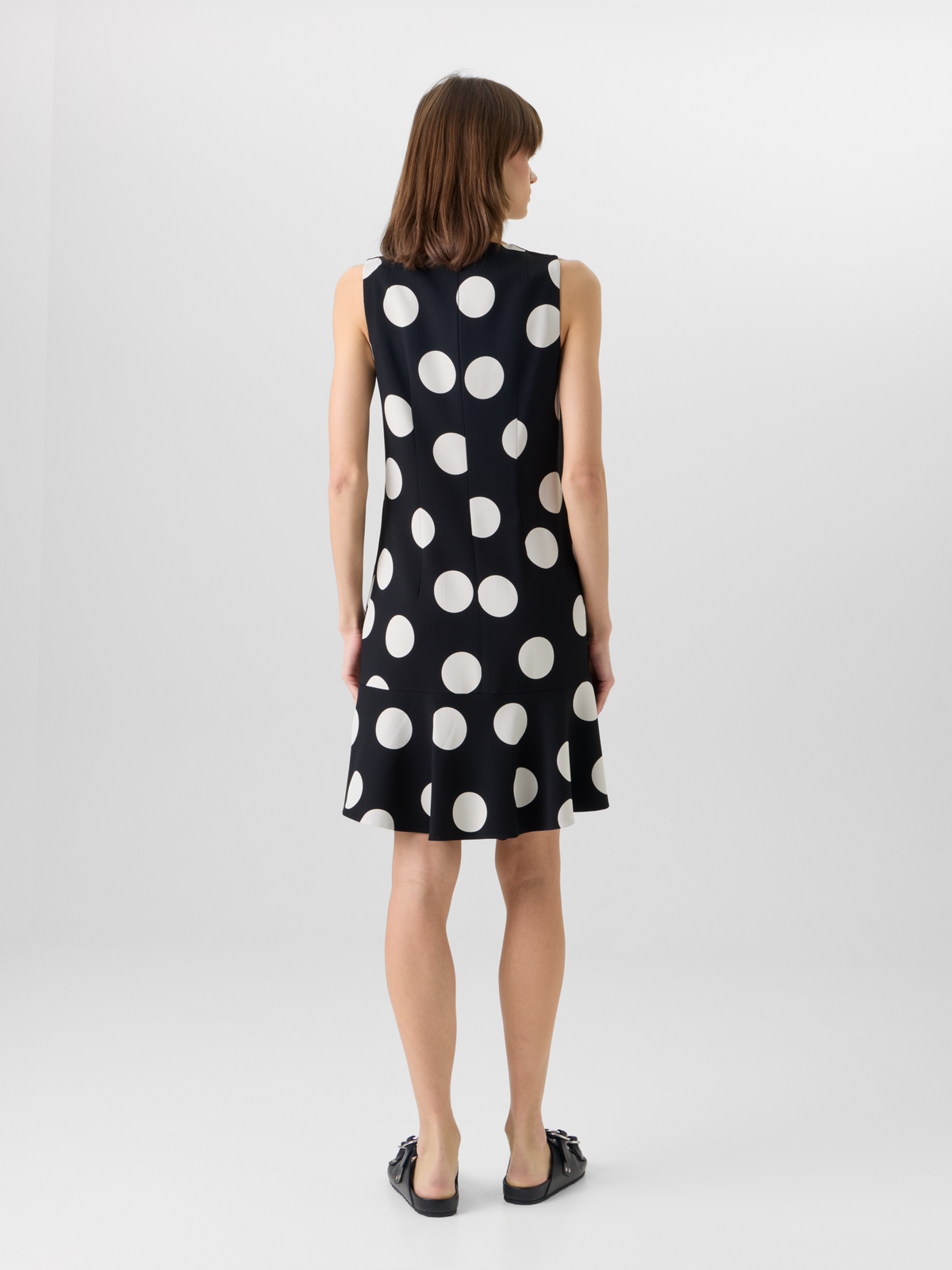 Sleeveless Viscose-Stretch Crêpe Shift Dress