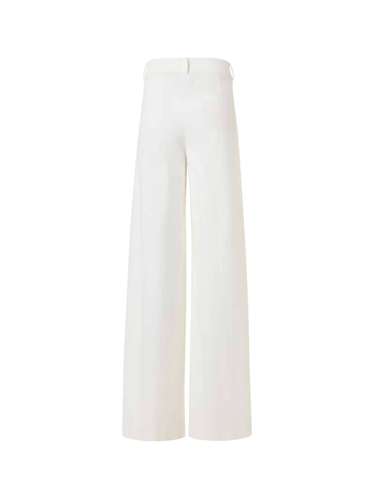 Designer Cassie Flared Wide-Leg Pants in Stretch-Cotton Denim - ecru