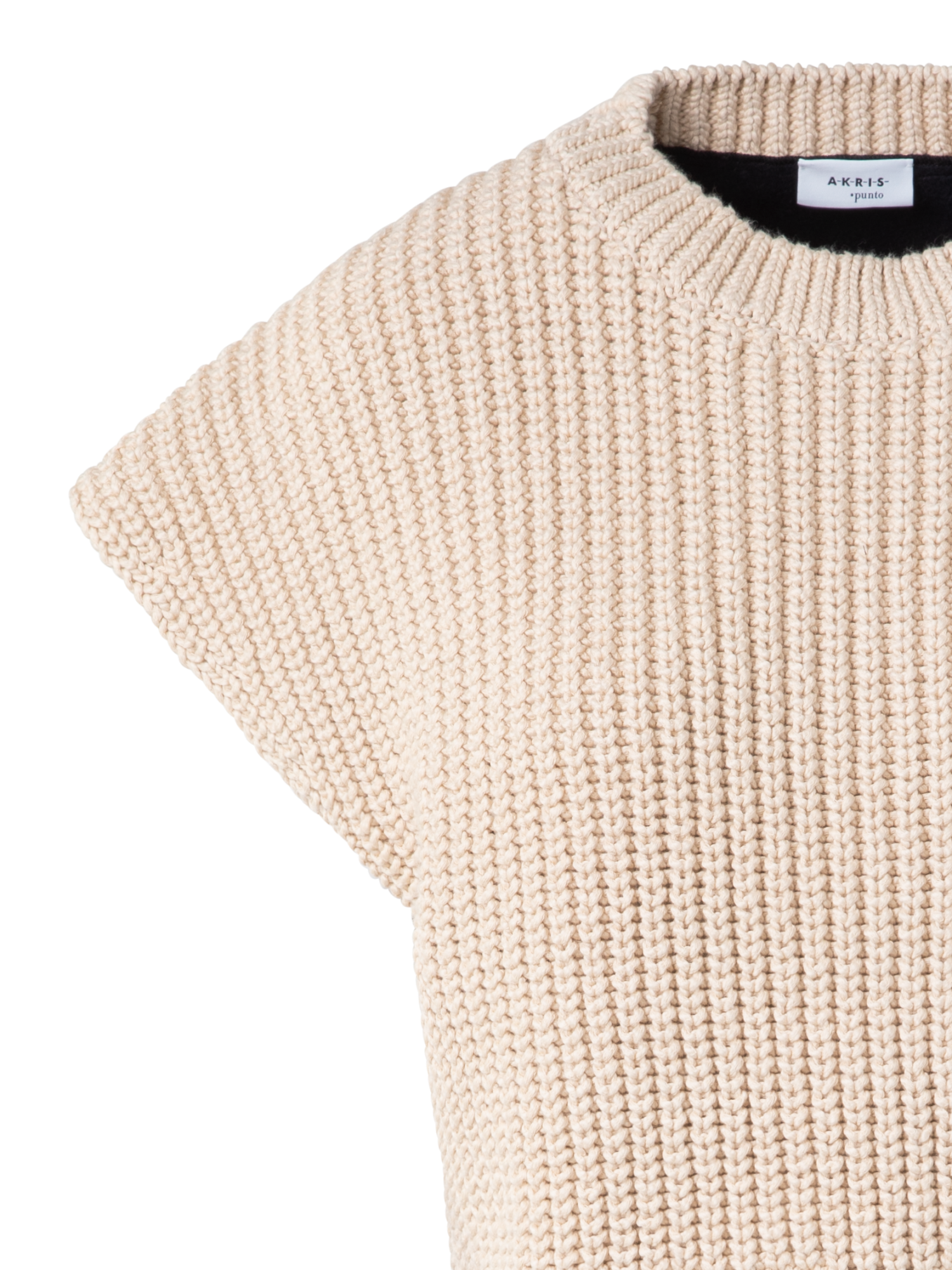 Designer Bi-Color Jersey-Knit-Sweater - neutral - pastel - navy - blue - multicolor - beige