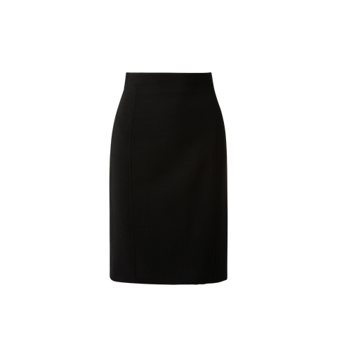 Wool Double-Face Pencil Skirt with Slits