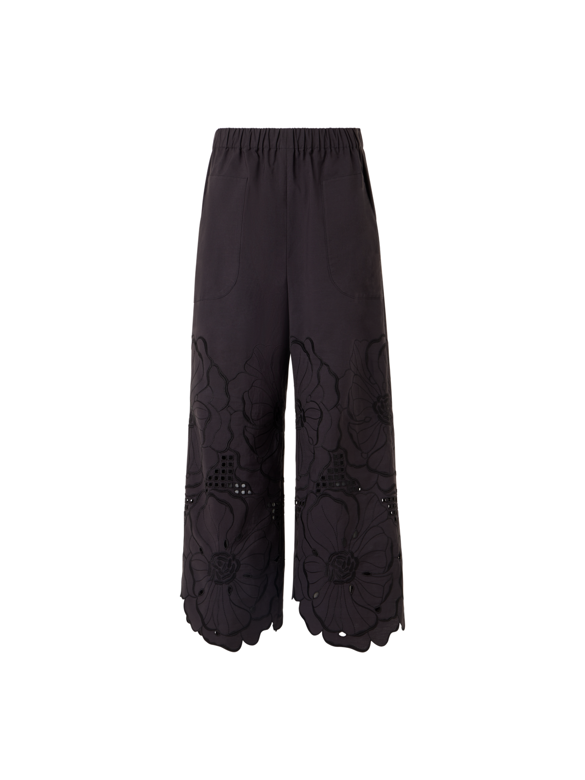 Designer Frey Wide-Leg Pants in Cotton Poplin - brown