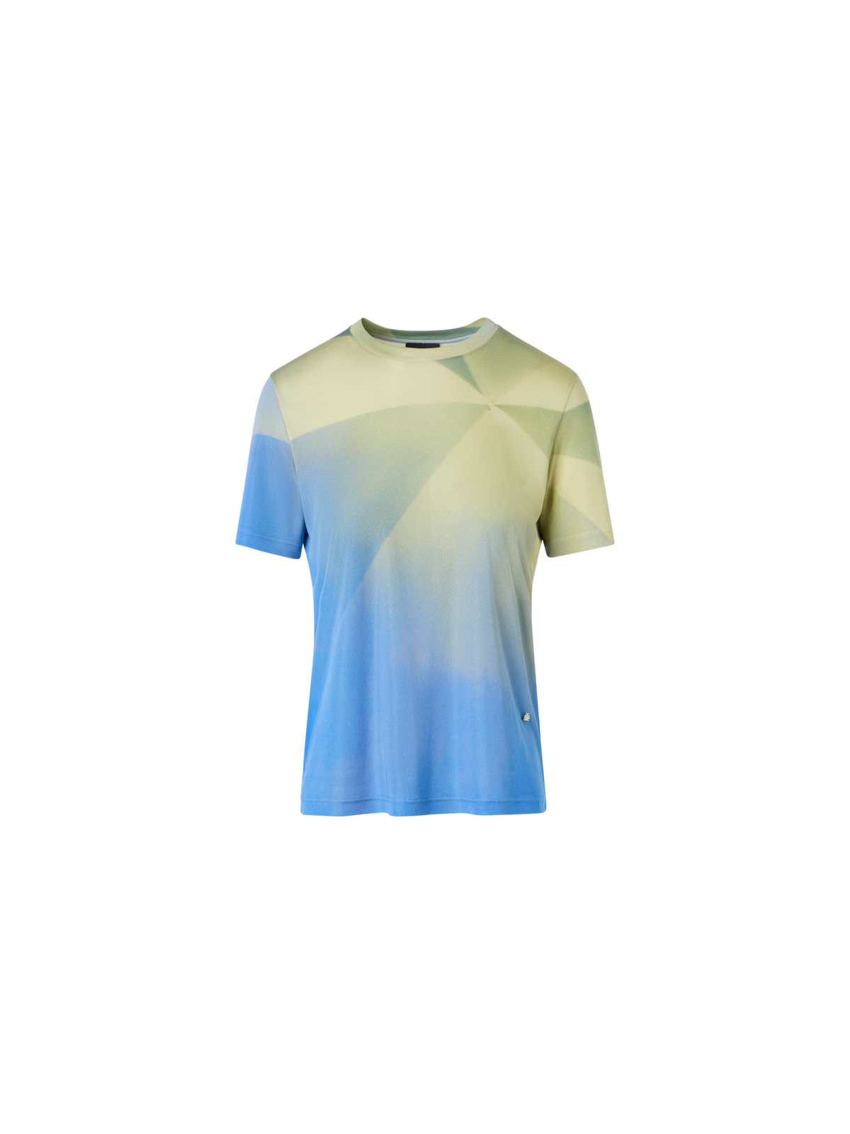 Designer Sunbeam Print Silk Jersey T-Shirt - blue - multicolor - yellow