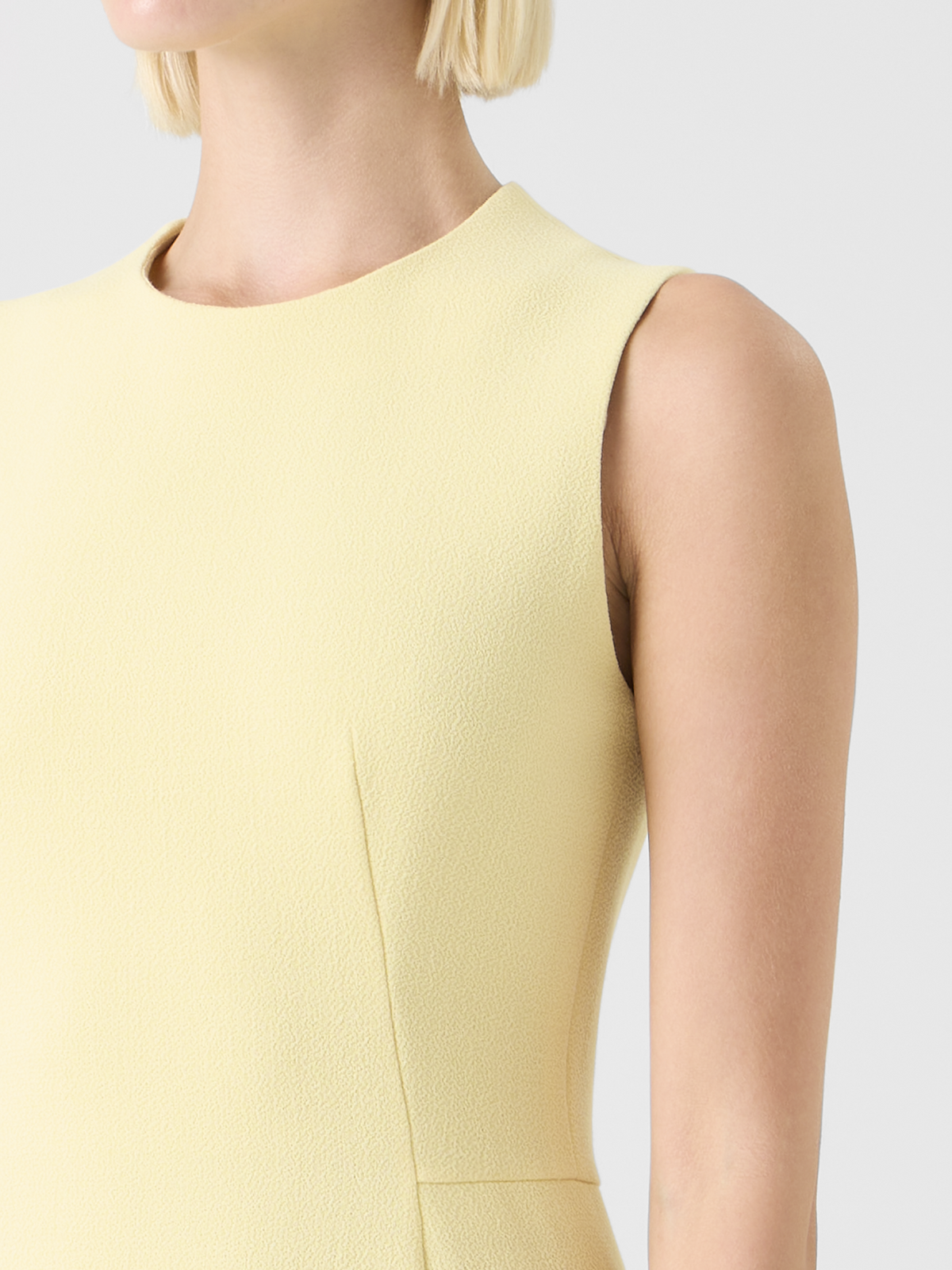 Designer Asymmetrical Wool Crêpe Double-Face Midi Dress - yellow #editorial