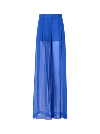 Designer Cassie Wide Sheer Pants in Silk Organza
