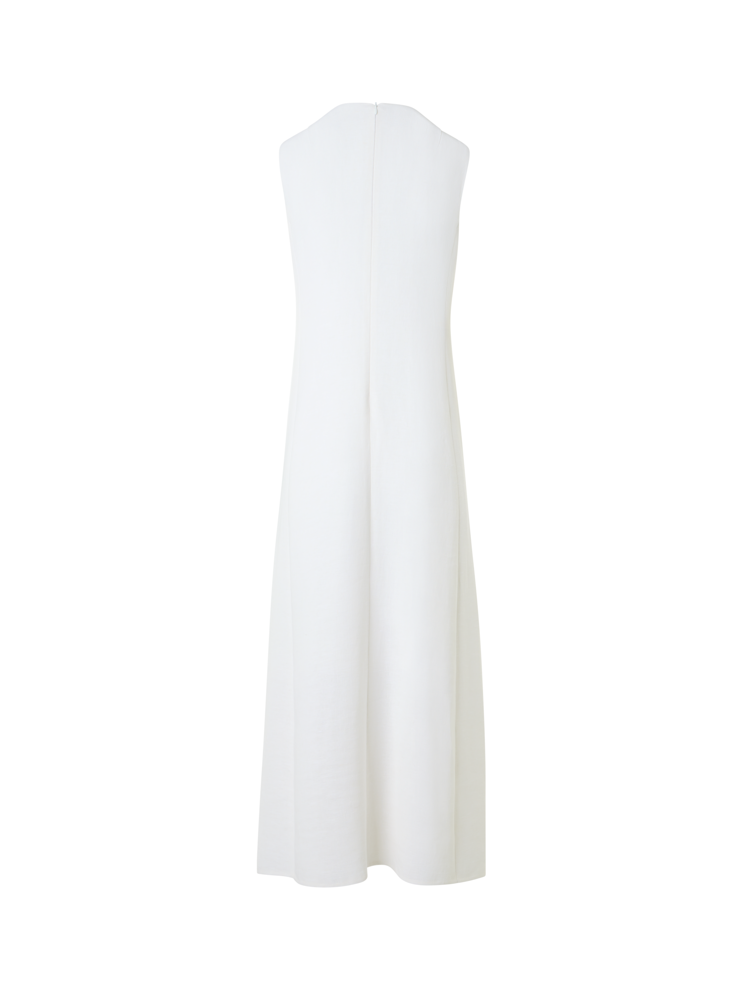 Designer Midi Dress in Linen Wool Double-Face - ecru