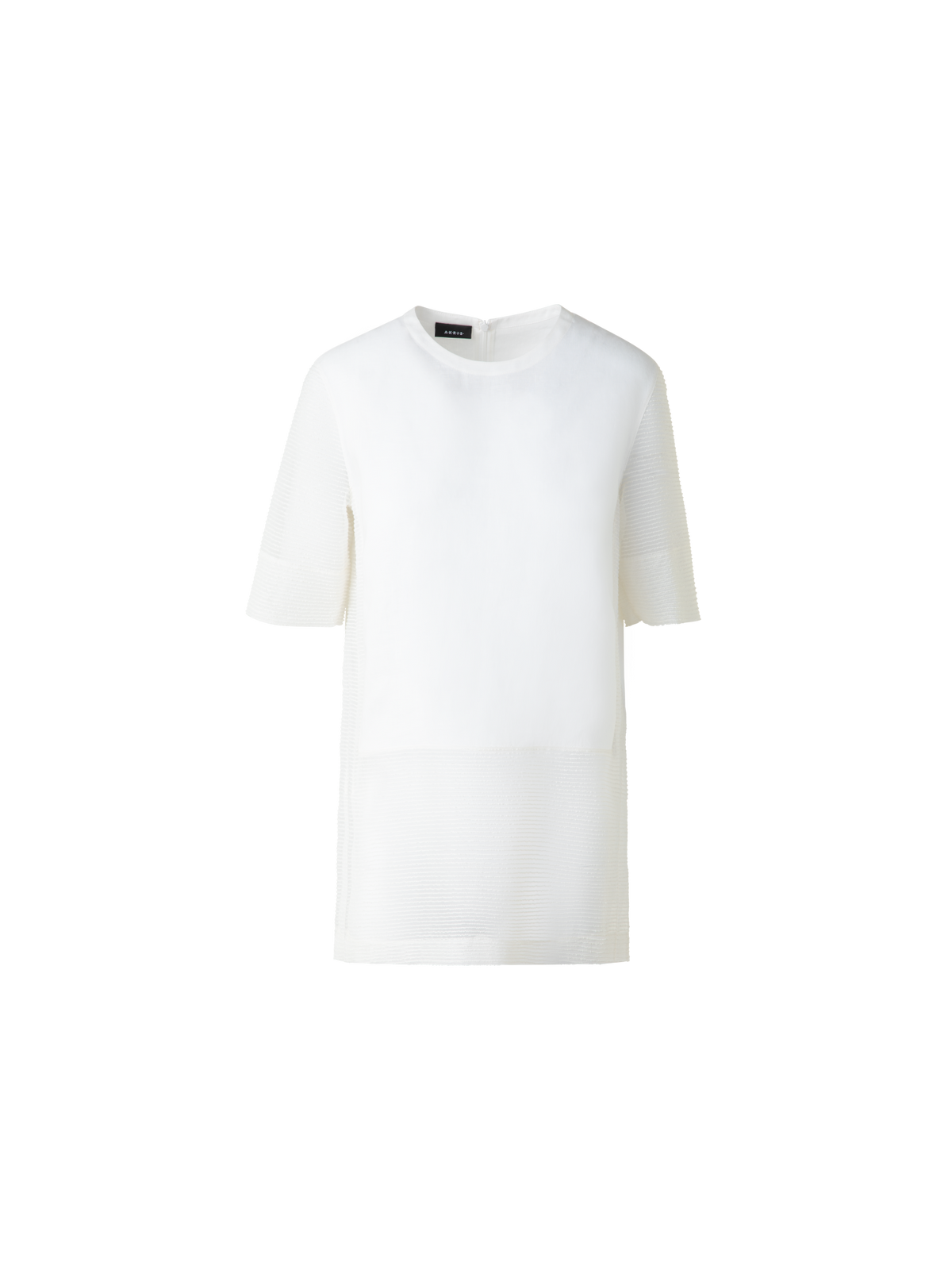 Designer Linen Tunic Blouse with Sheer Sleeves and Side - neutral - ecru - white