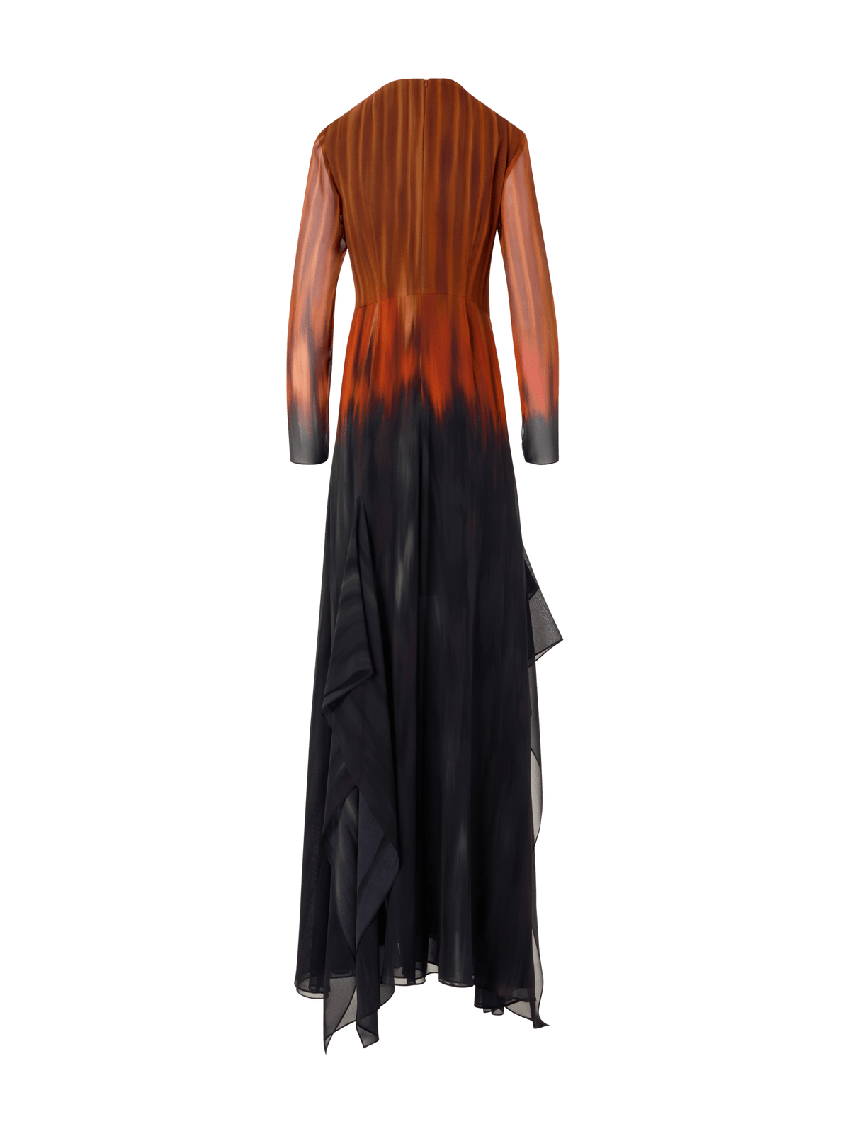 Designer Fuego Negro Print Gown in Silk Crêpe - multicolor