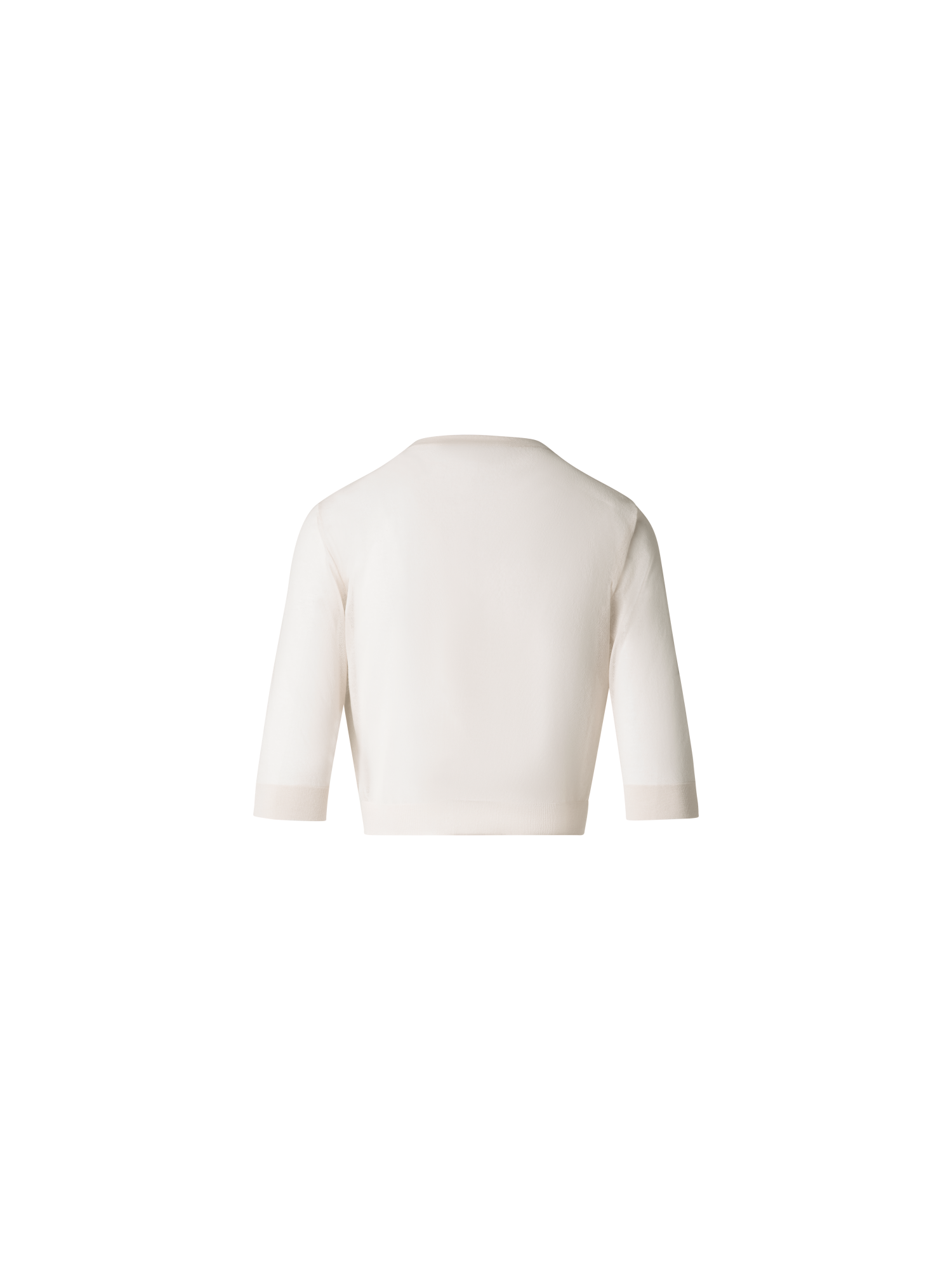 Designer Semi-Sheer Short Knit Cardigan - neutral - ecru - white