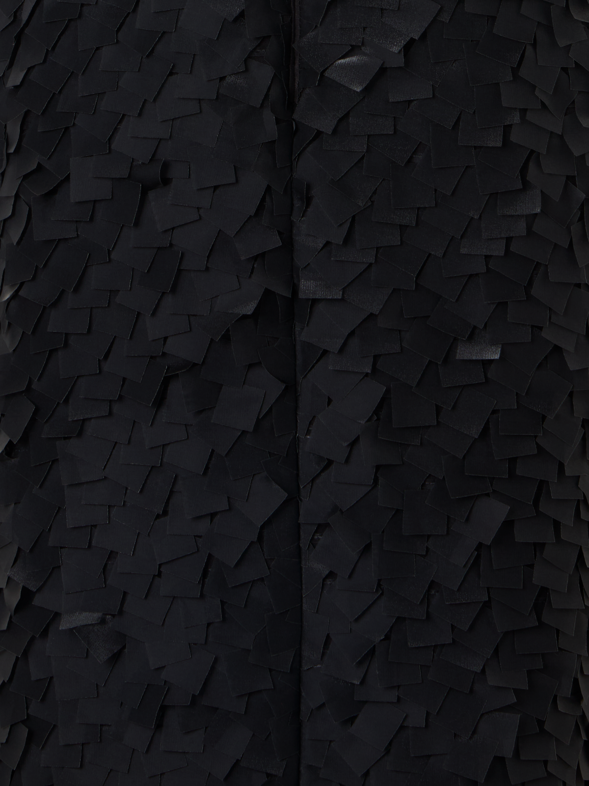 Designer Sleeveless Sheath Dress in Layered Organza Tiles - black