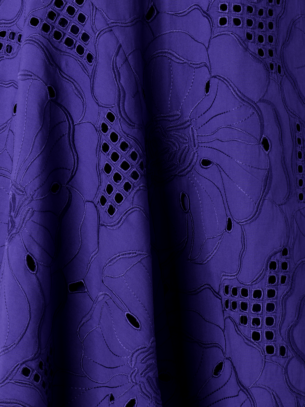 Designer Flower Eyelet Handkerchief Dress - purple