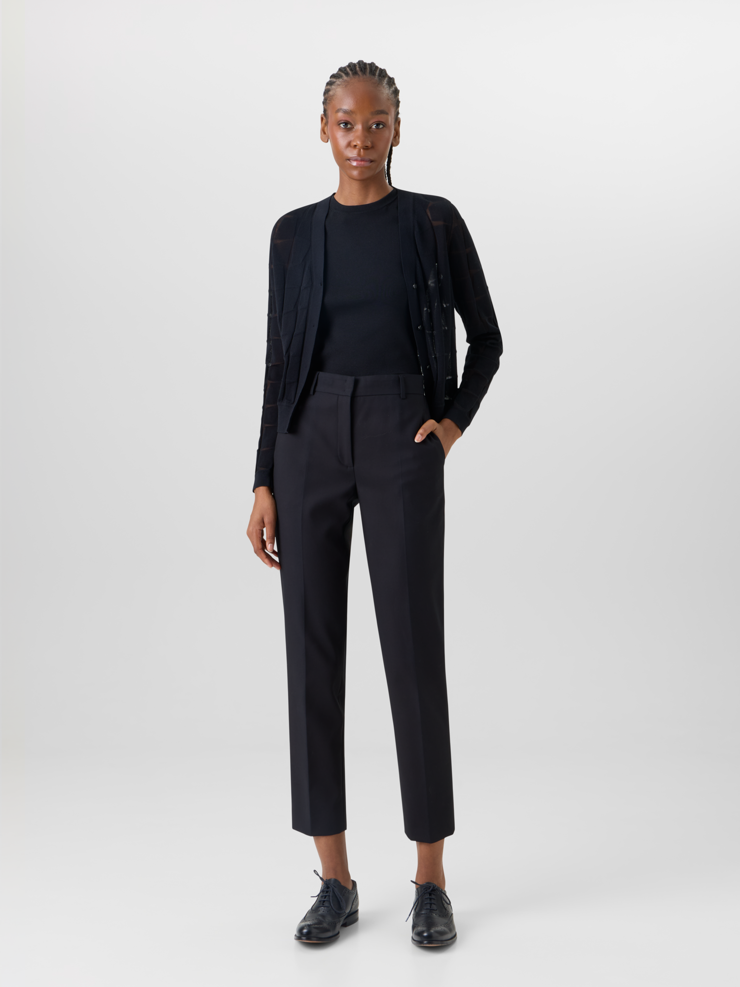 Designer Flavin Pants in Cotton Gabardine - black 