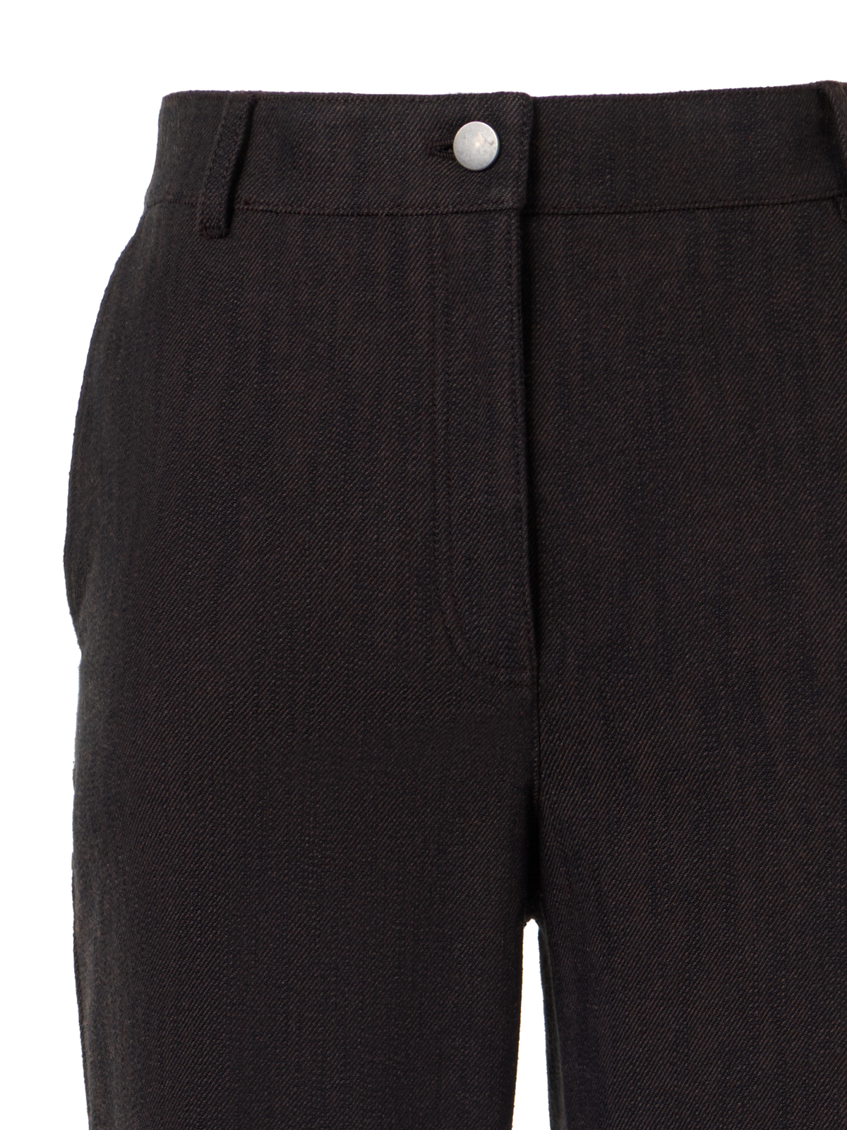 Designer Bootcut Pants in Brushed Winter Denim - brown