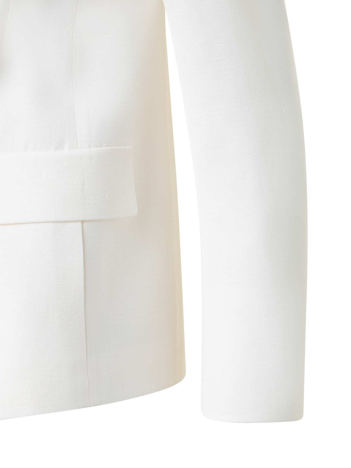 Designer Double-Breasted Blazer in Silk Shantung  - neutral - white