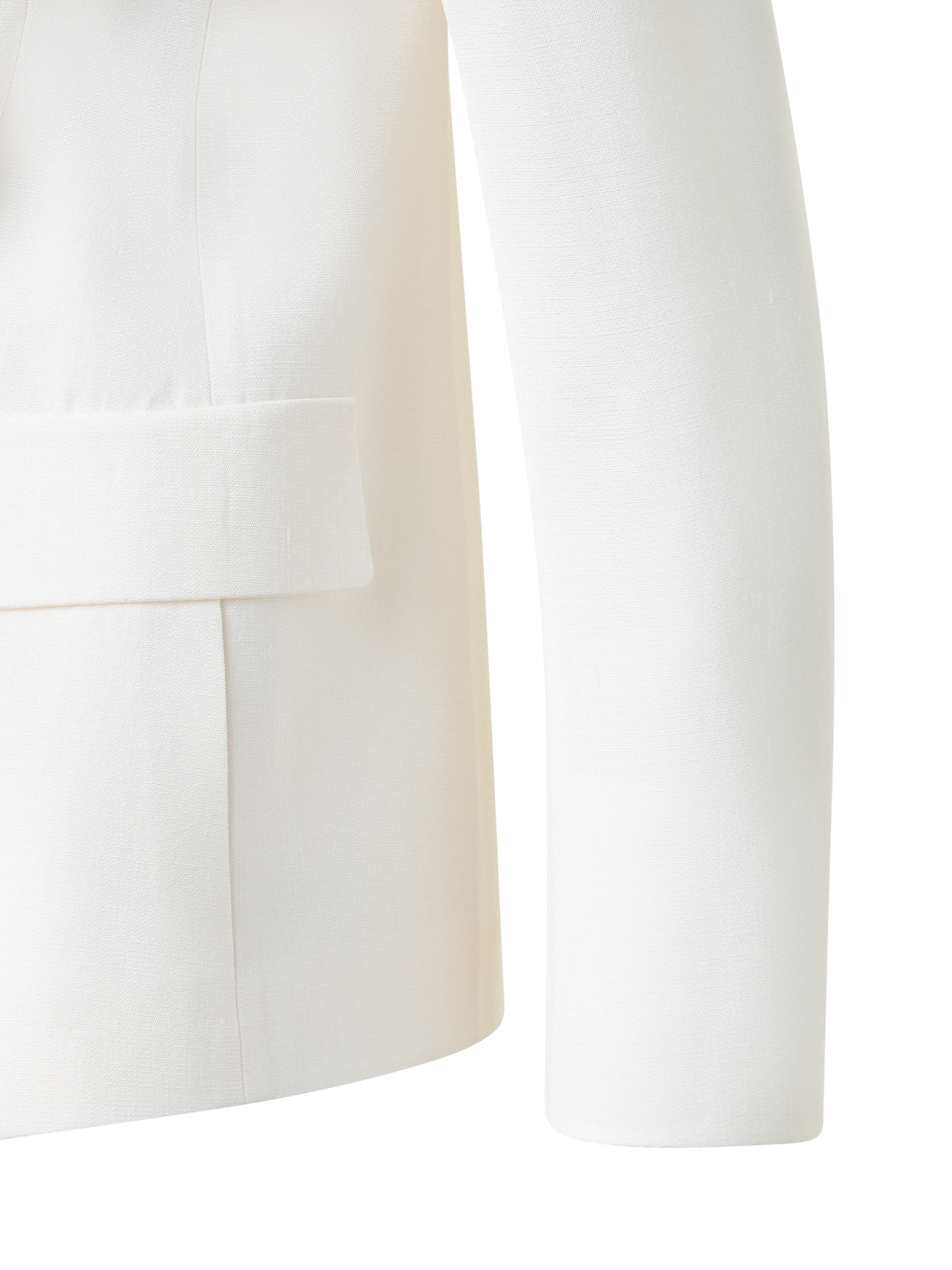 Designer Double-Breasted Blazer in Silk Shantung  - neutral - white