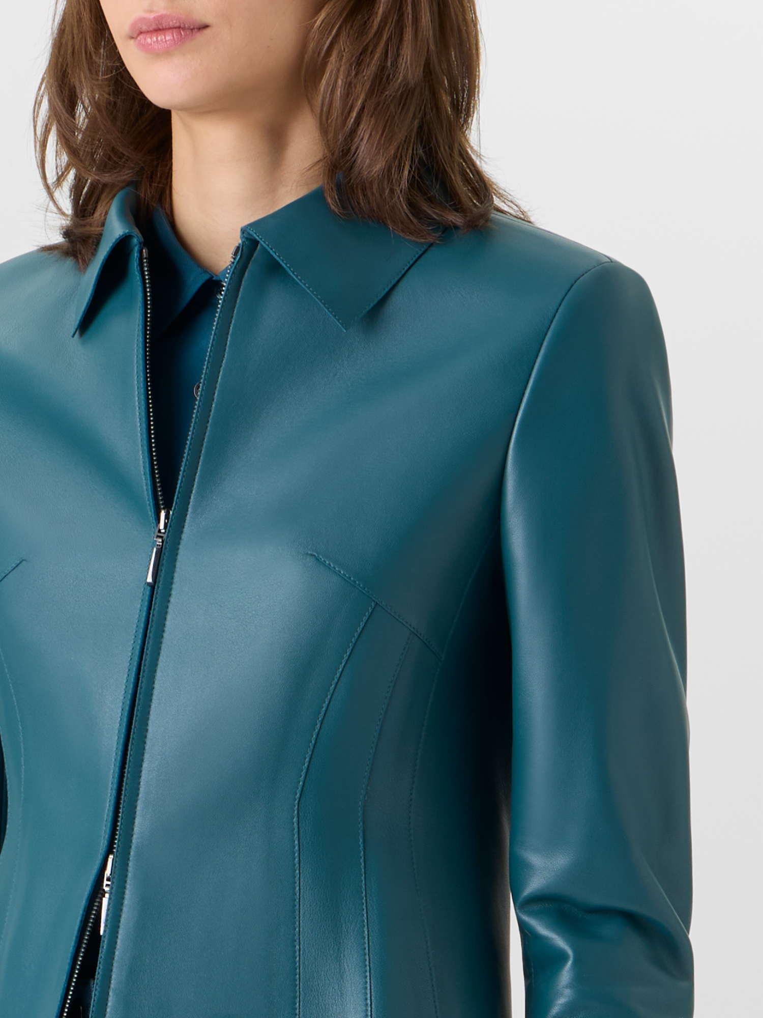 Designer Hecate Jacket in Lamb-Nappa Leather - green 