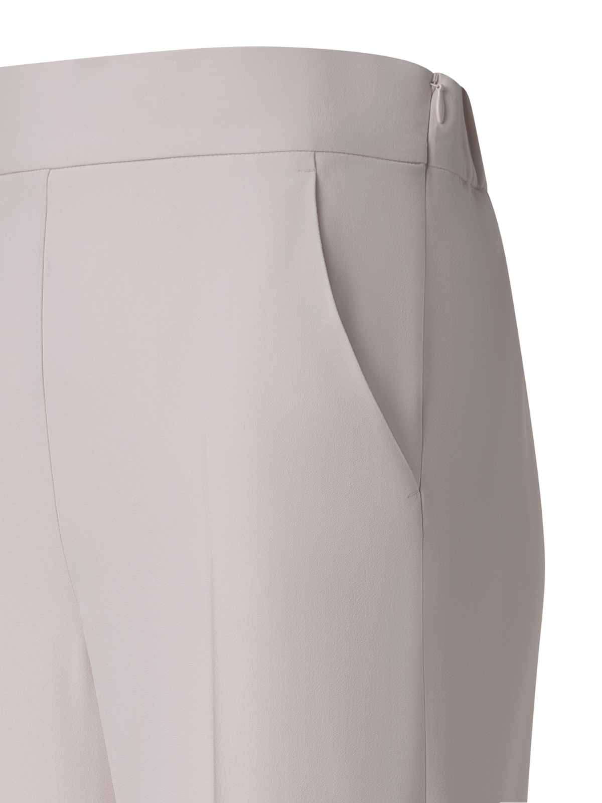 Designer Tapered Crêpe Pants with Elastic Back - neutral - grey - beige