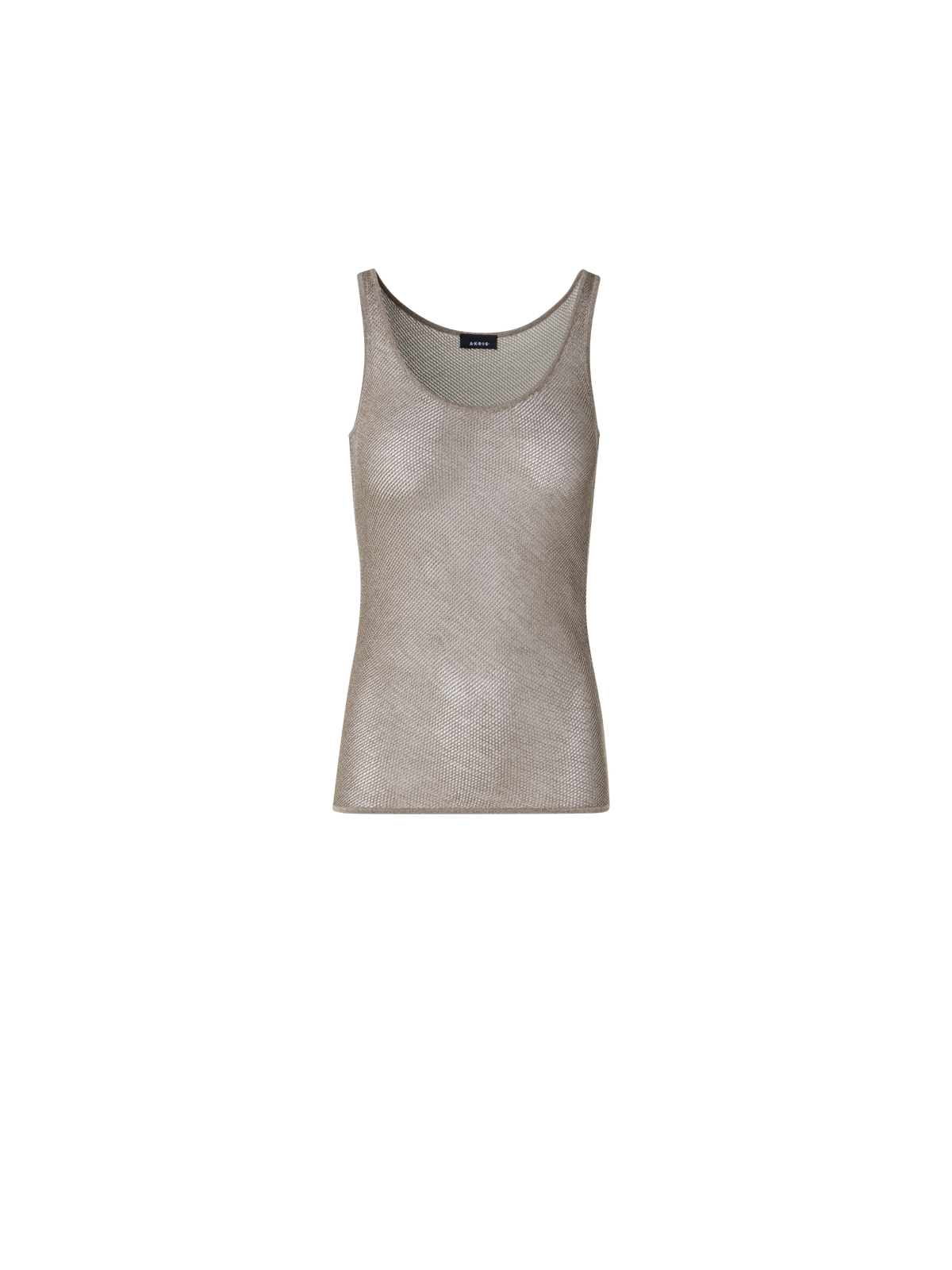 Designer Sheer Silk Mesh Knit Tank - gold