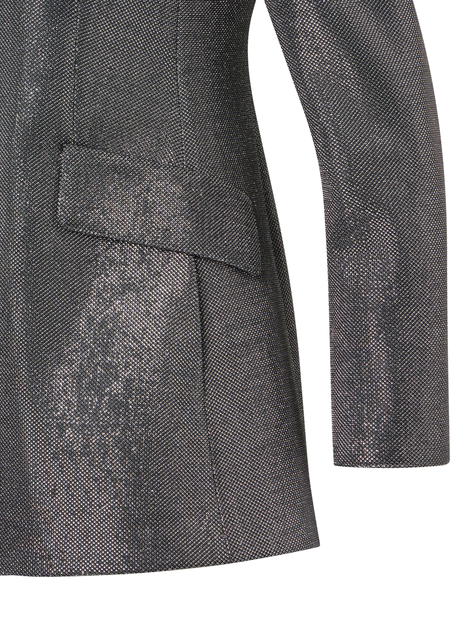 Designer Metallic Birdseye Jersey Blazer - grey - silver