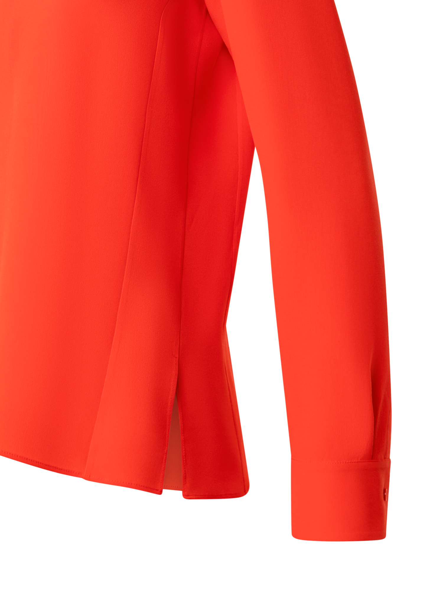 Designer Mock Neck Silk Blouse - red