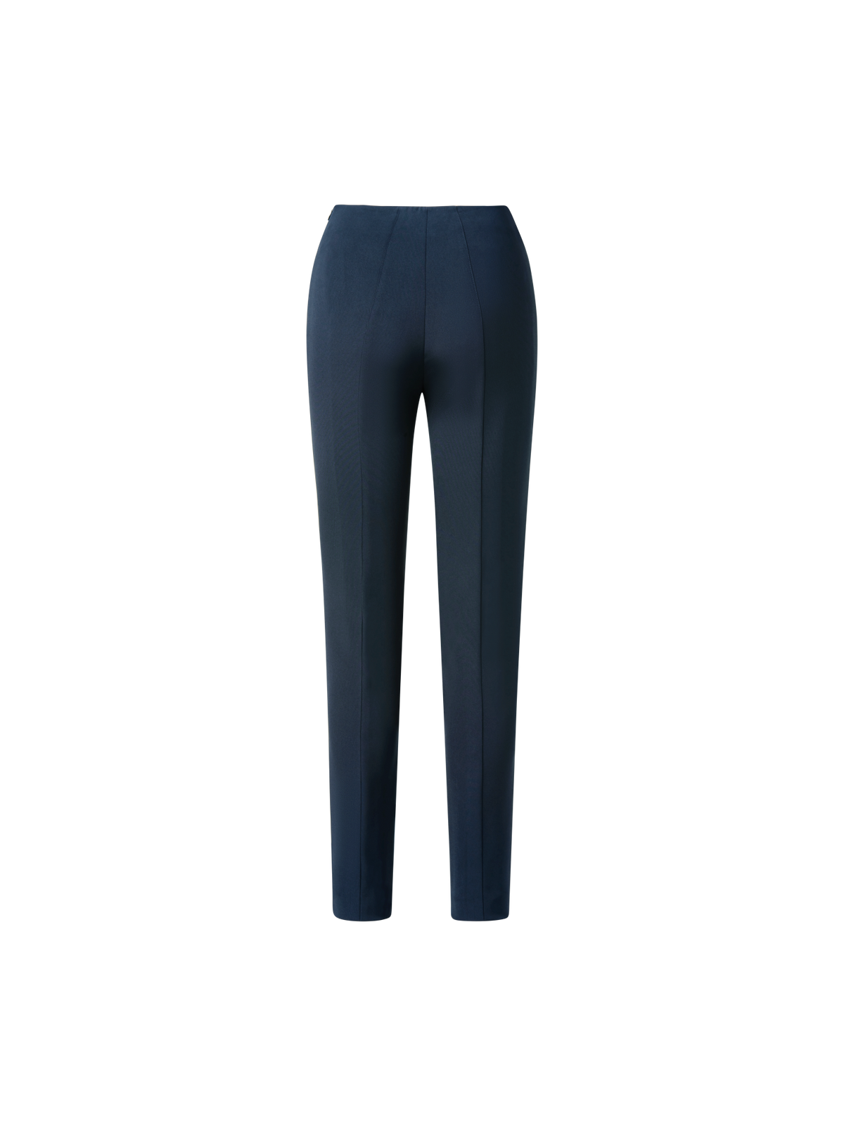 Designer Slim Silk Stretch Crêpe Pants - navy - blue