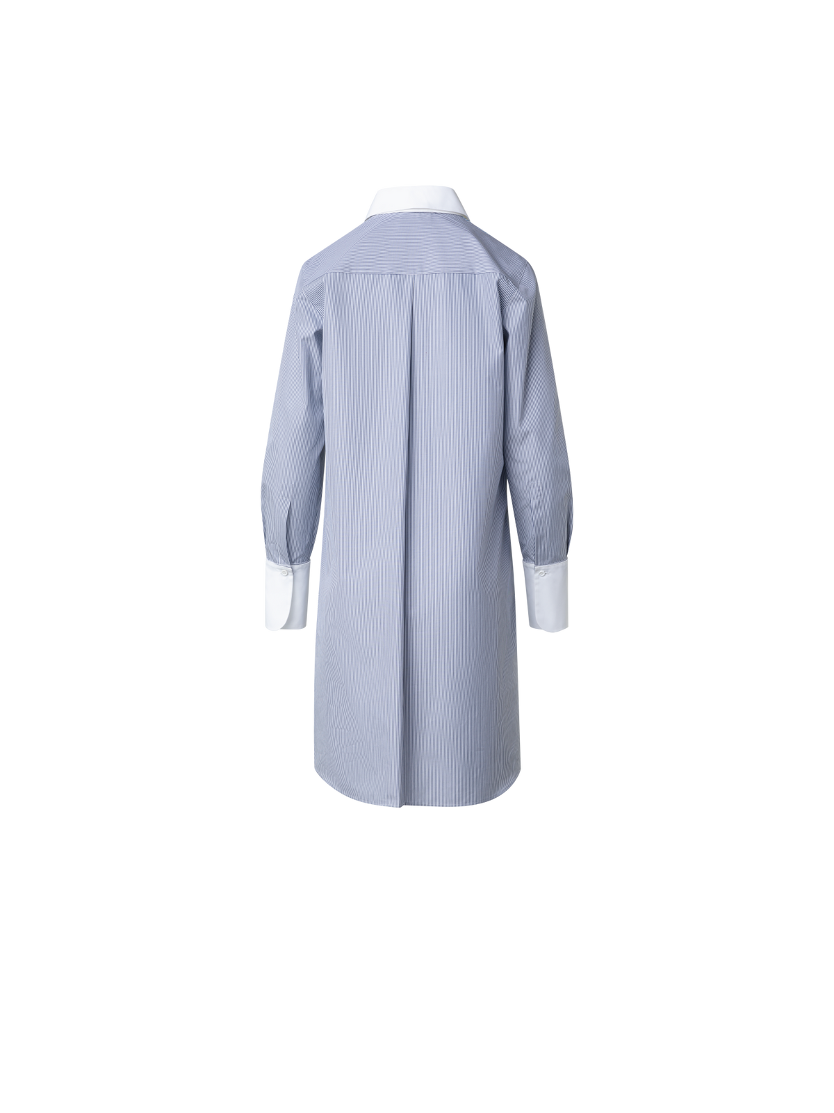 Designer Striped Shirt Dress with Removable Collar - multicolor