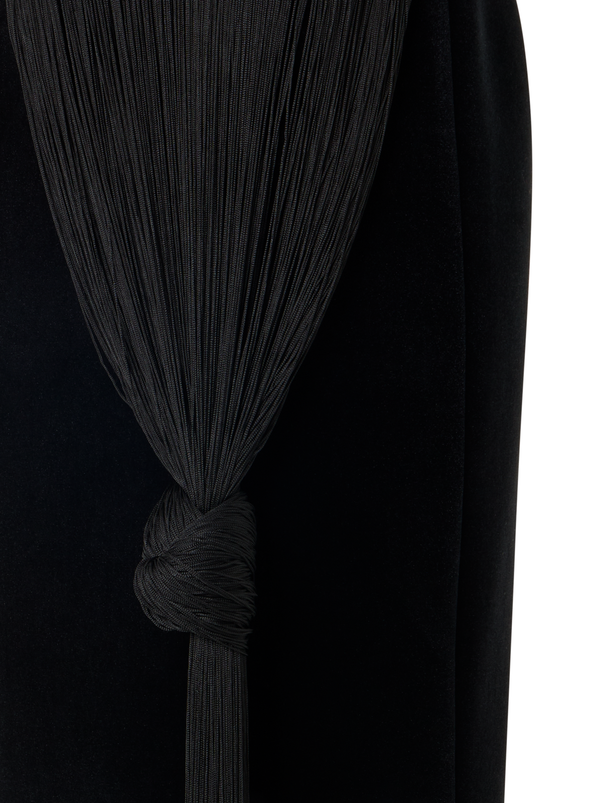 Designer Velvet Neoprene Pencil Skirt with The Fringe Knot - black