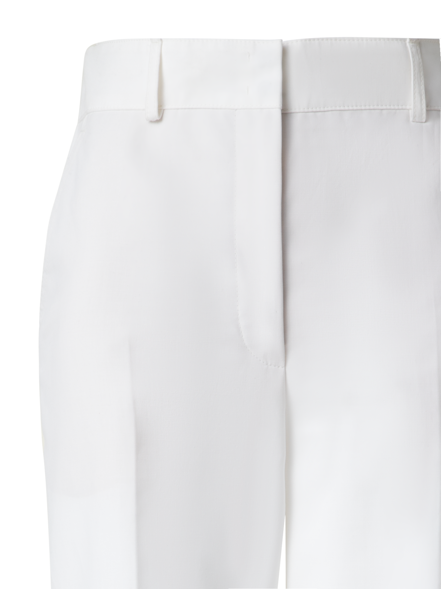 Designer Wide Straight Cotton Stretch Pants - neutral - ecru - white