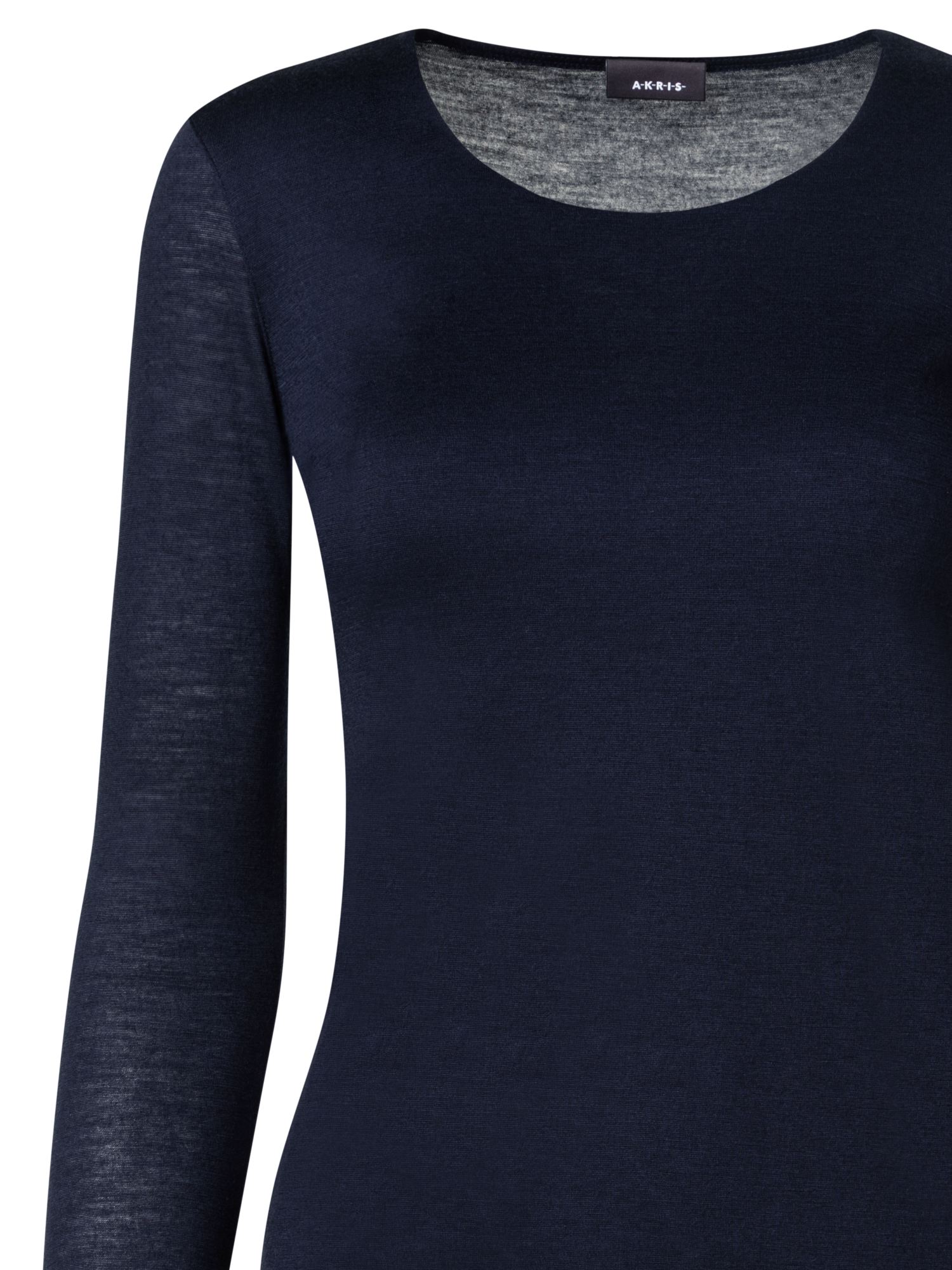 Designer Shirt from Cashmere Silk Jersey  - navy - blue