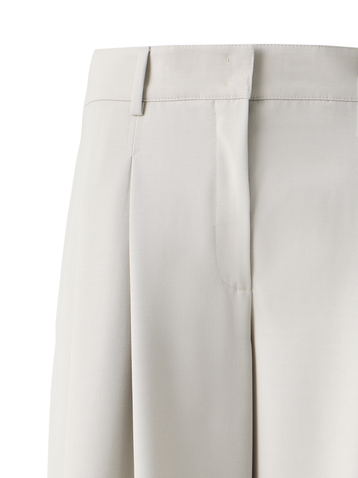 Designer Wool Gabardine Wide-Leg Pants - beige