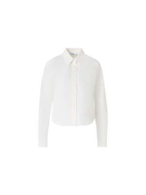 Designer Long-Sleeve Cotton Poplin ShirtBlouse in Cotton Poplin - ecru
