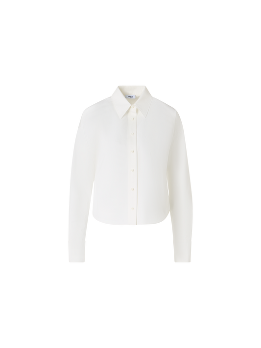 Designer Long-Sleeve Cotton Poplin ShirtBlouse in Cotton Poplin - ecru