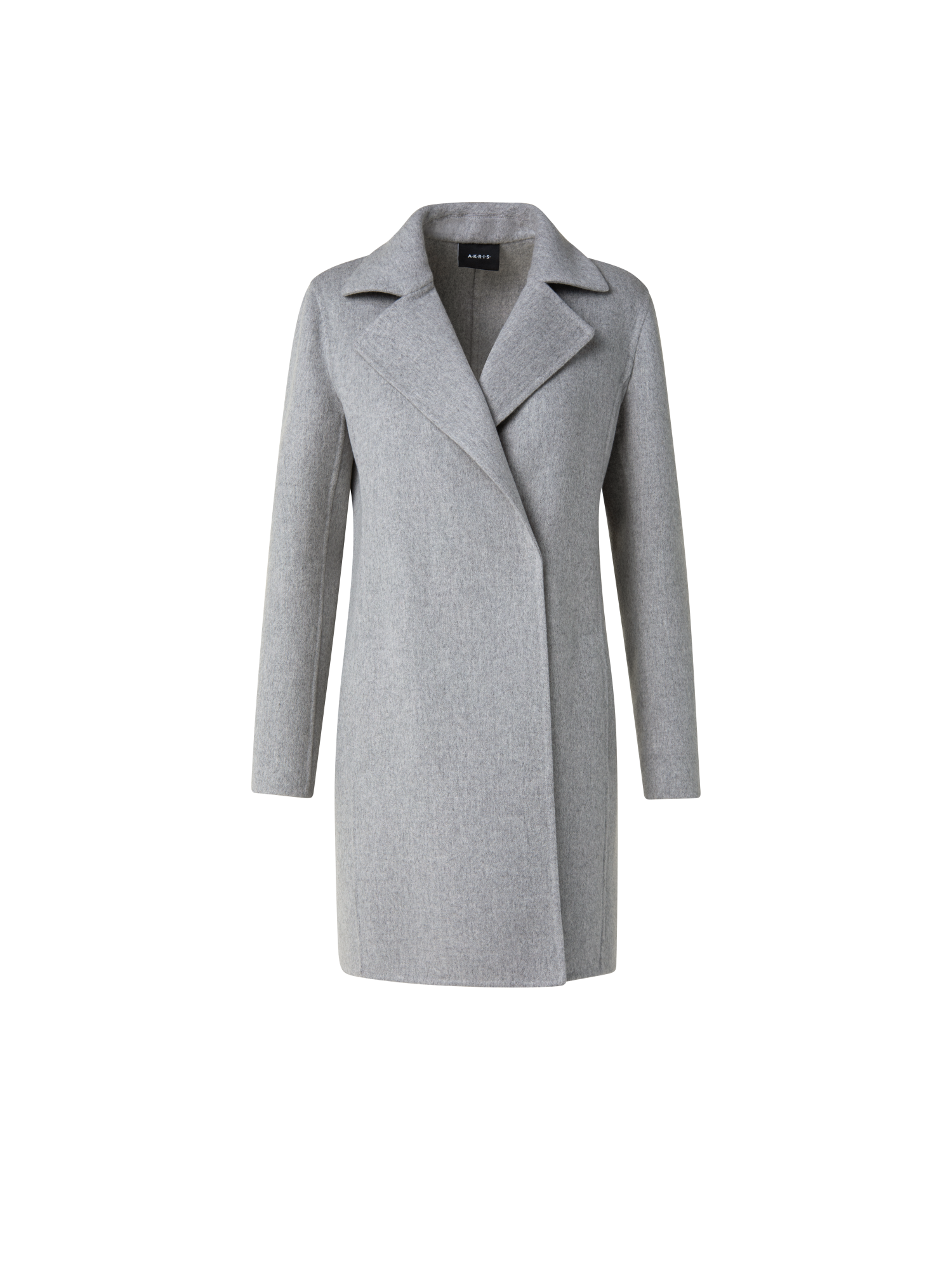 Designer Lightweight Double-Face Cashmere Coat - grey