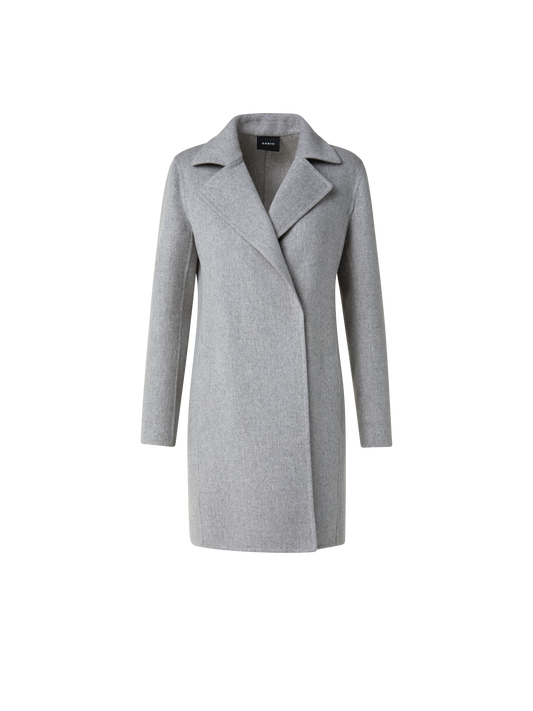 Designer Lightweight Double-Face Cashmere Coat - grey