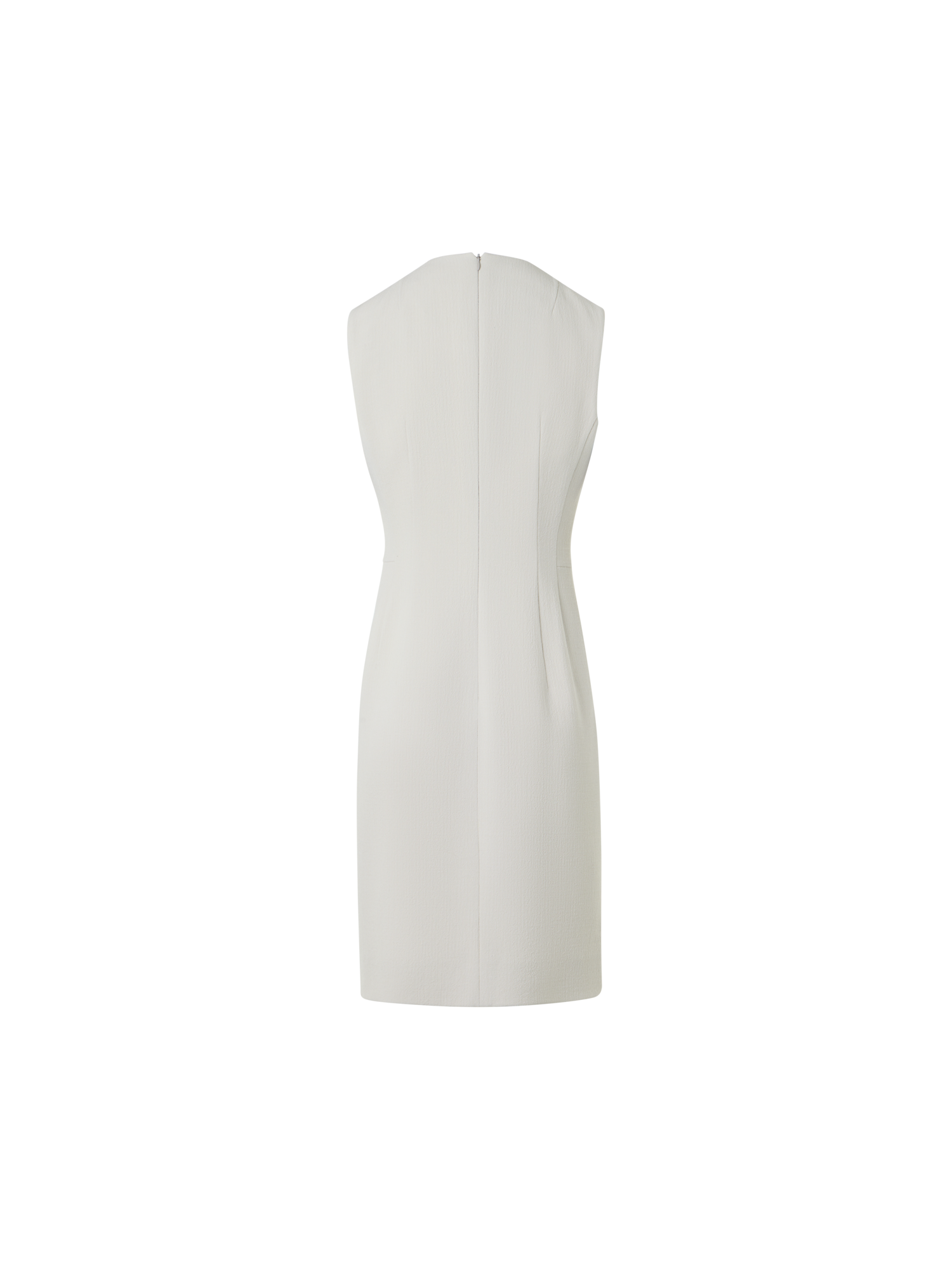 Designer Wool Crêpe Double-Face Sheath Dress - ecru