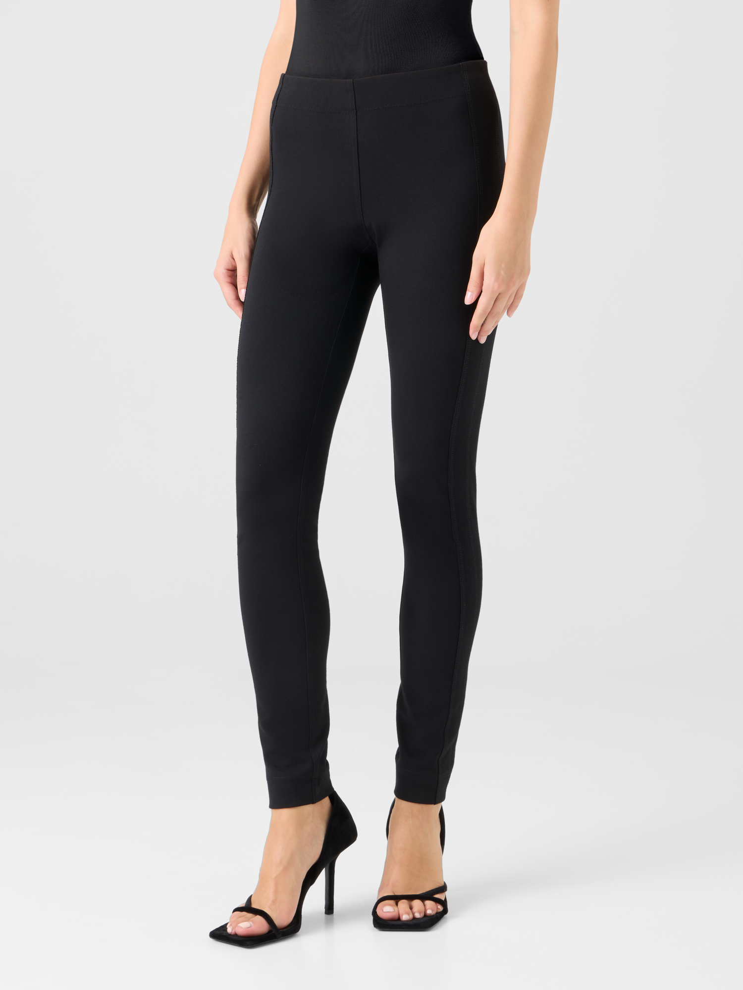 Designer Bodycon Jersey Leggings - black 