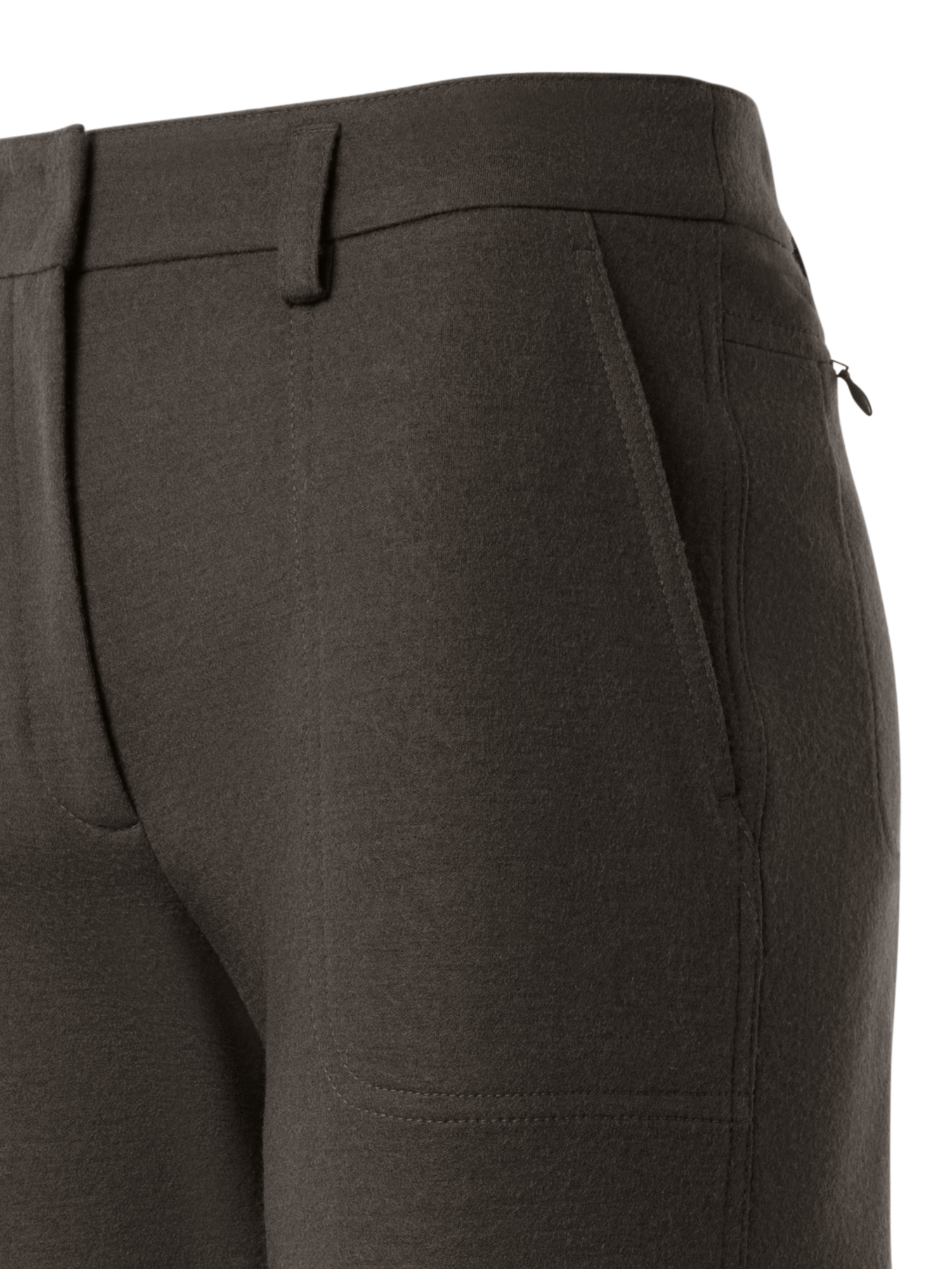 Designer Tapered Felted Wool Jersey Cargo Pants - neutral - brown