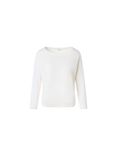 Designer Fine Merino Wool Signature Knit Sweater - white
