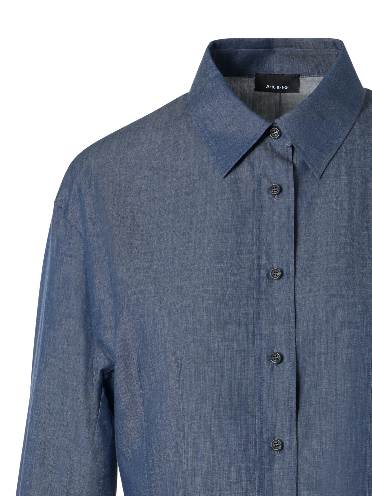 Designer Long-Sleeve Sea Island Cotton Shirt - blue