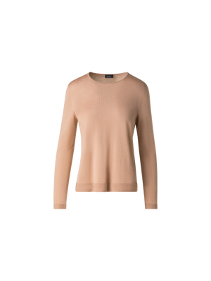 Designer Seamless Cashmere and Silk Sweater - neutral - beige