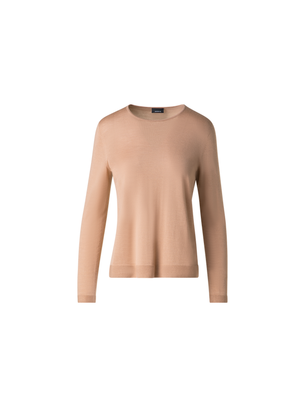 Designer Seamless Cashmere and Silk Sweater - neutral - beige